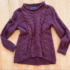 Cozy Burgundy Cable Knit Sweater